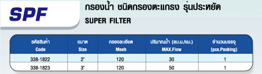 กรองน้ำ ชนิดกรองตะแกรง รุ่นประหยัด